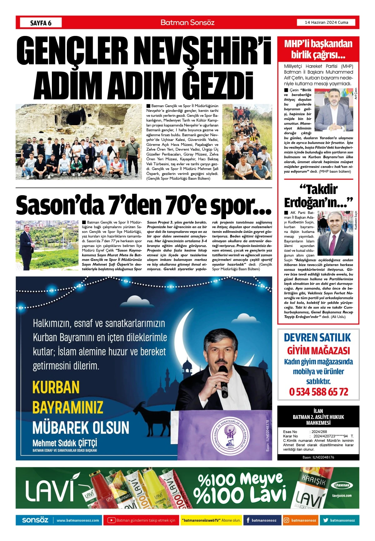 14 Haziran 2024 e-gazete