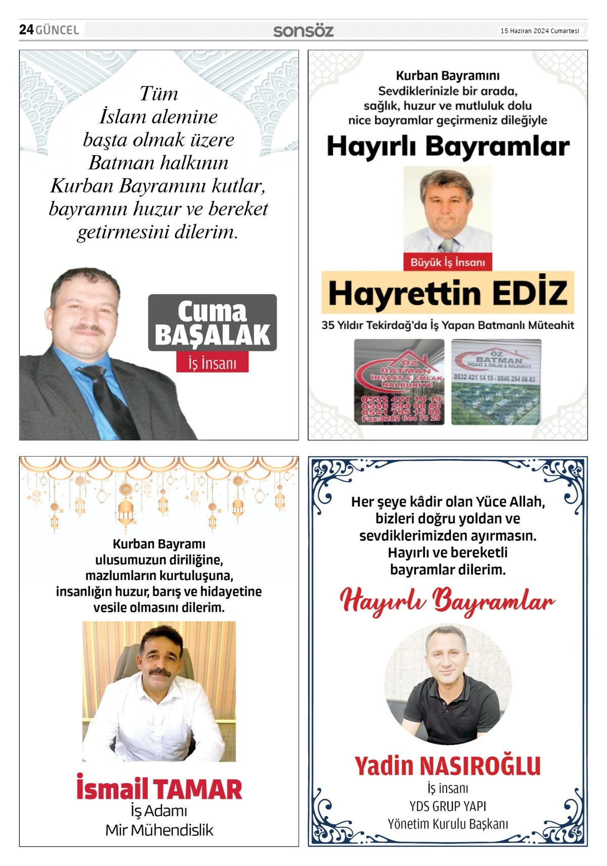 15 Haziran 2024 e-gazete