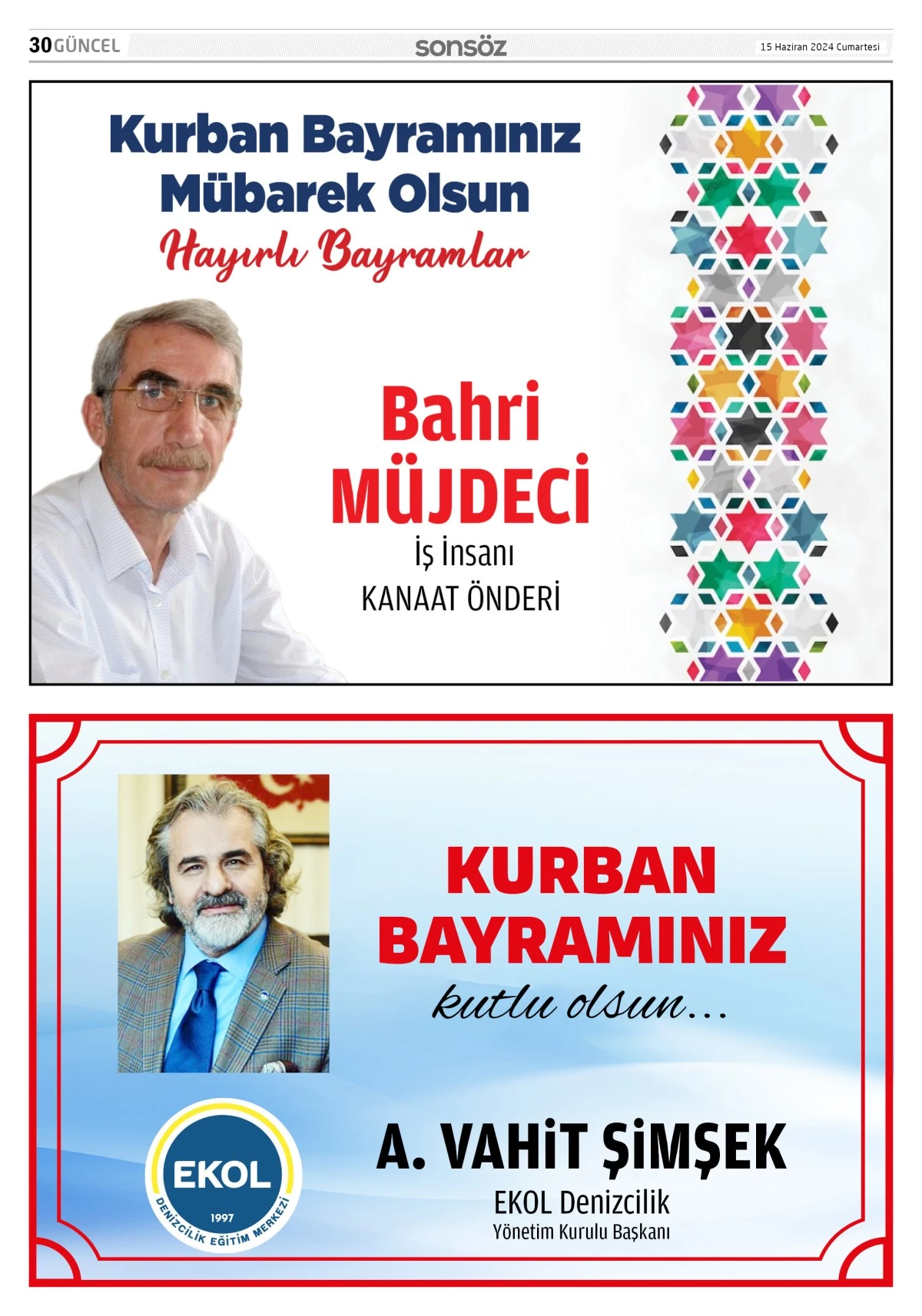 15 Haziran 2024 e-gazete