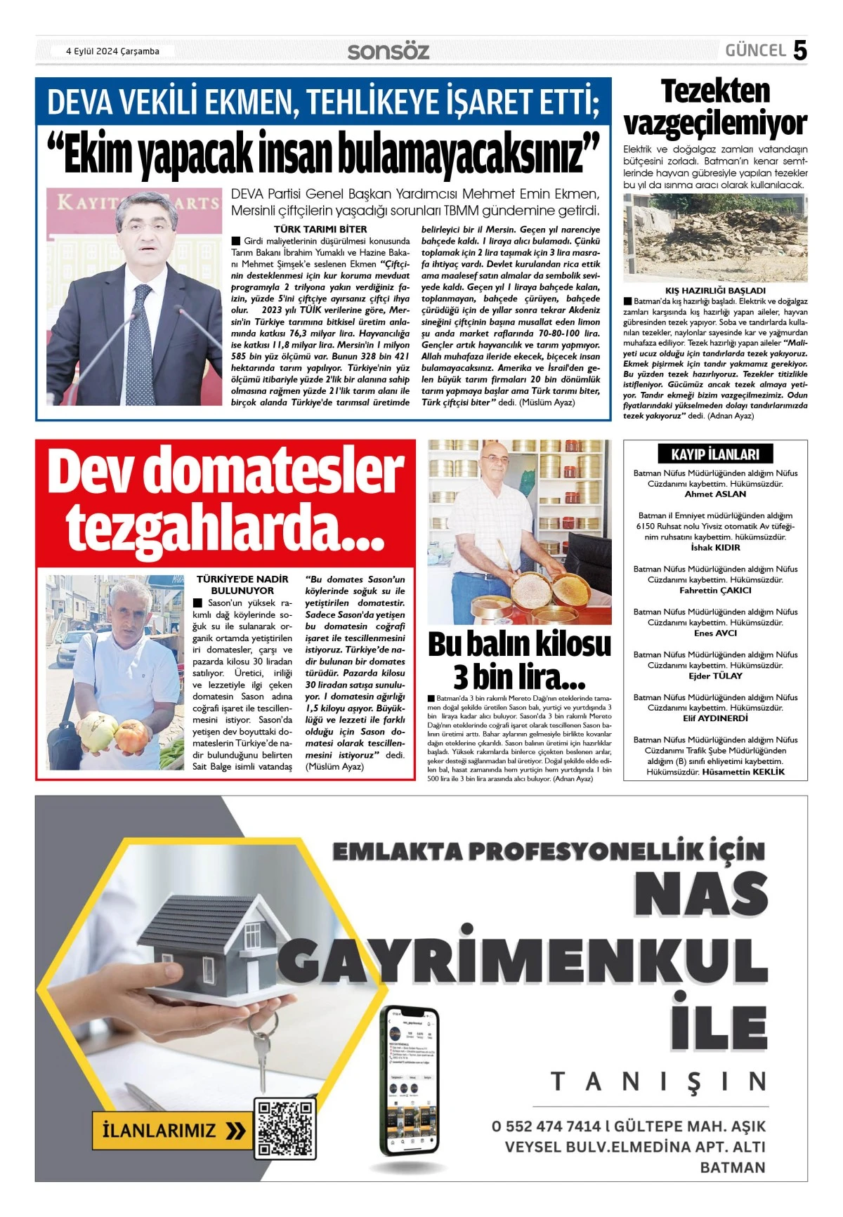 4 Eylül 2024 e-gazete