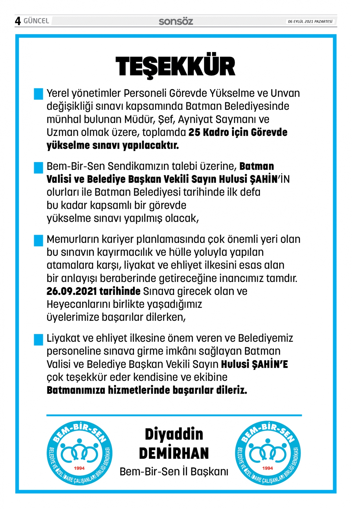 06 EYLÜL 2021 E-GAZETE