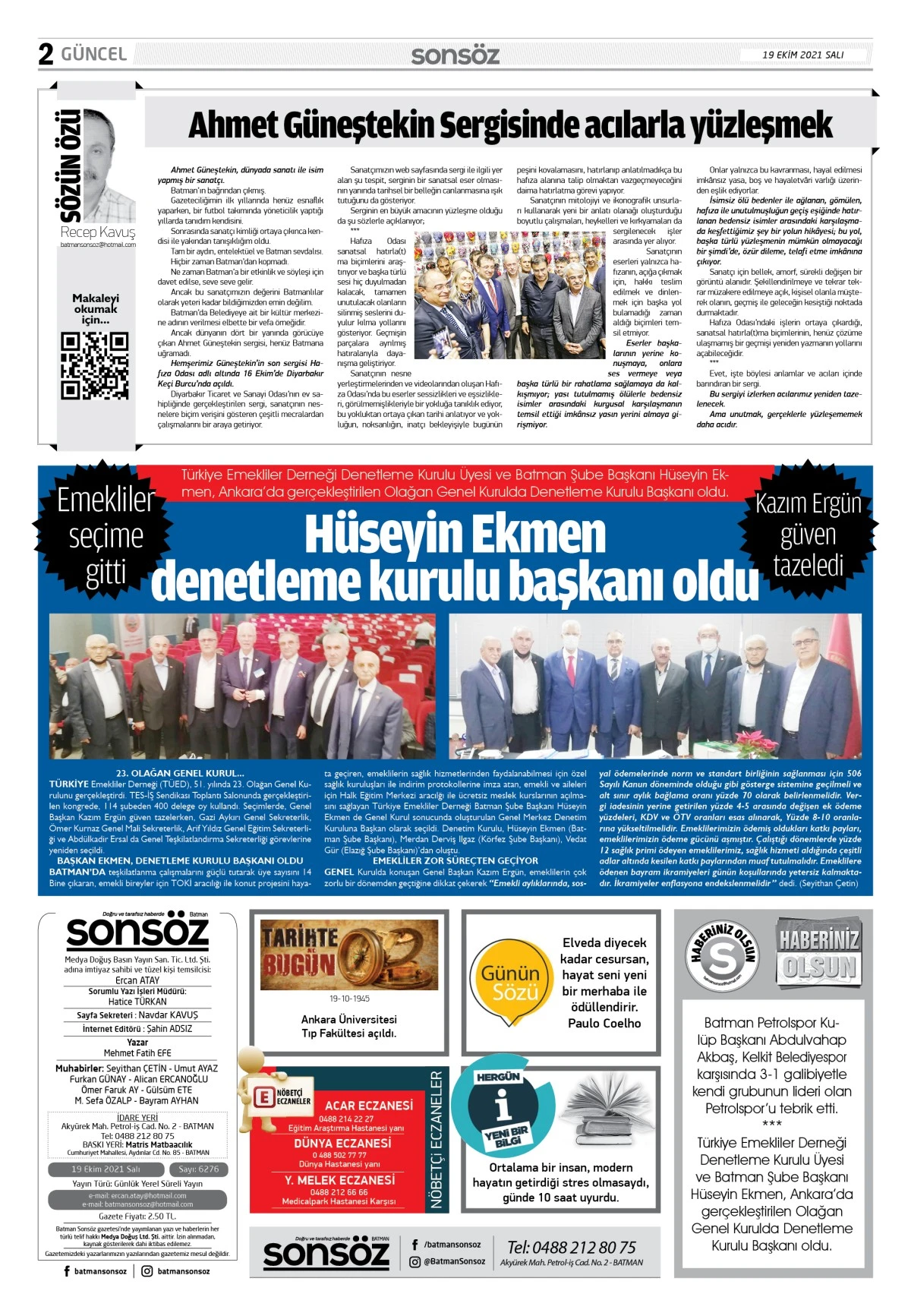 19 EKİM 2021 E-GAZETE