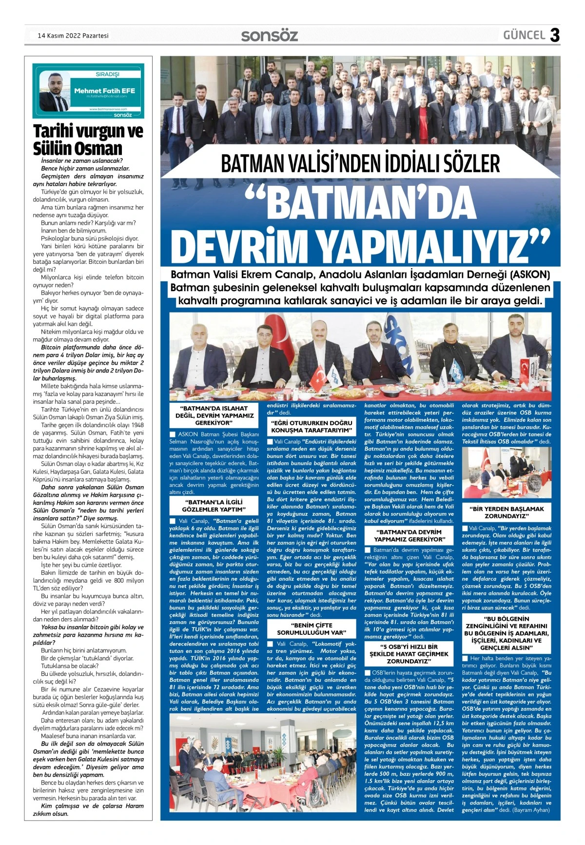 14 Kasım 2022 e-gazete