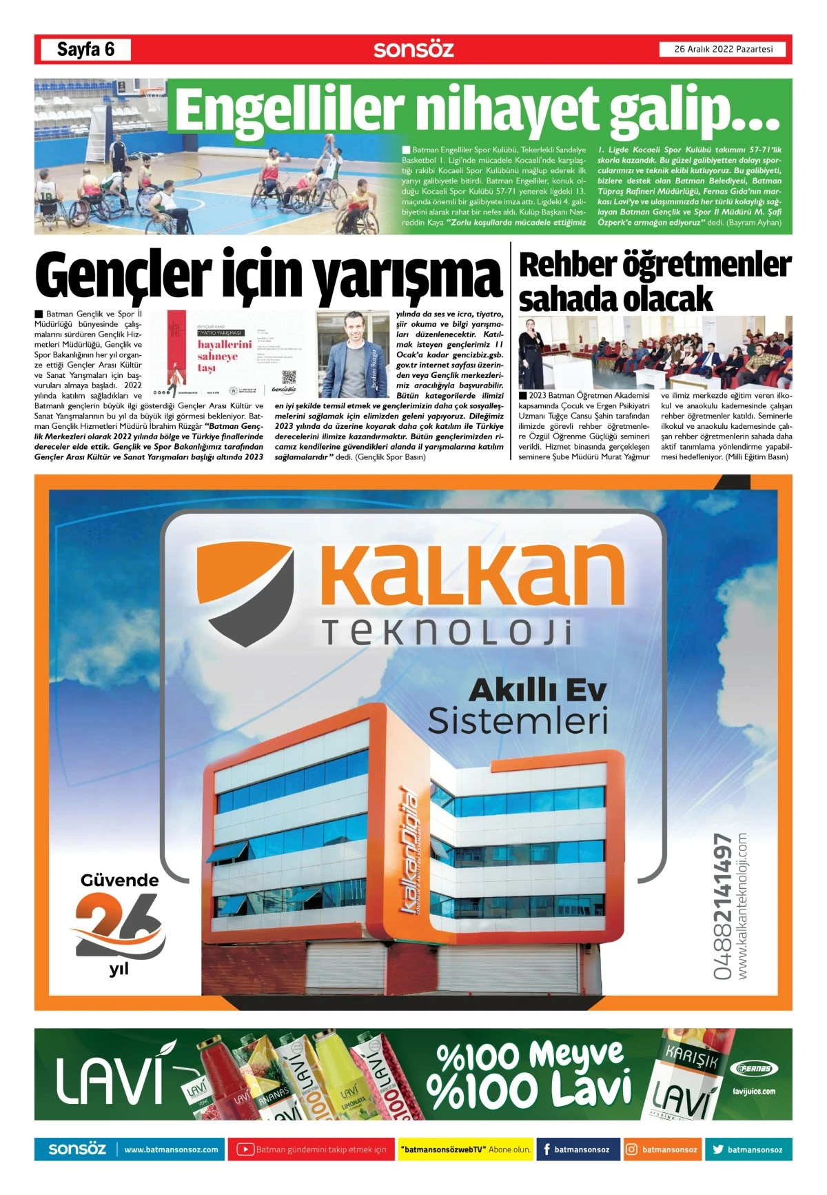 26 Aralık 2022 e-gazete