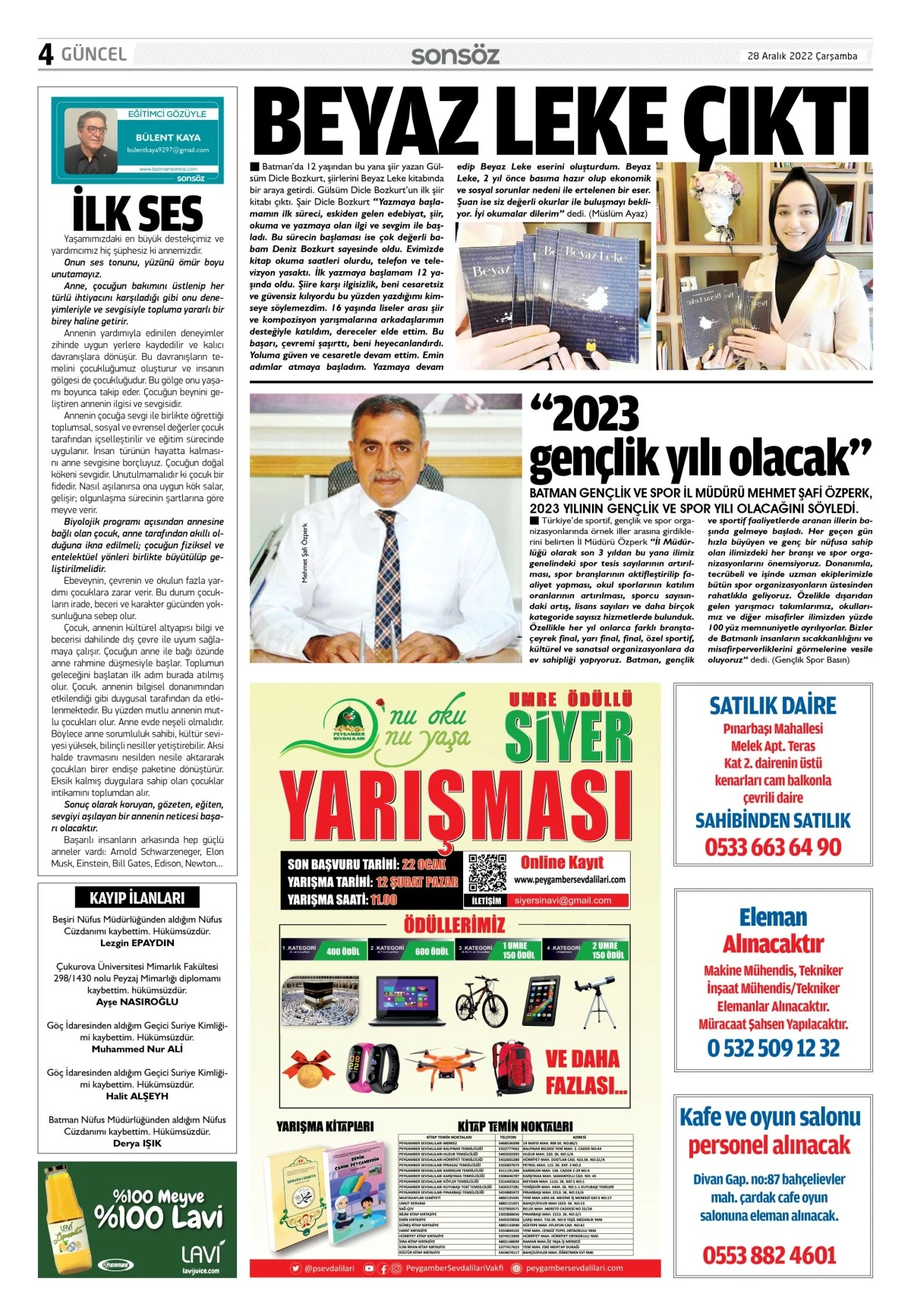 28 Aralık 2022 e-gazete