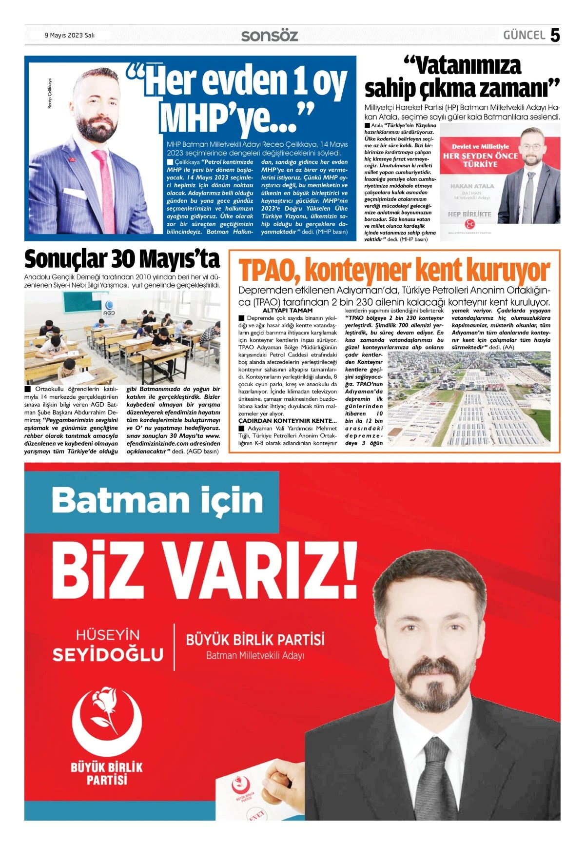 9 Mayıs 2023 e-gazete