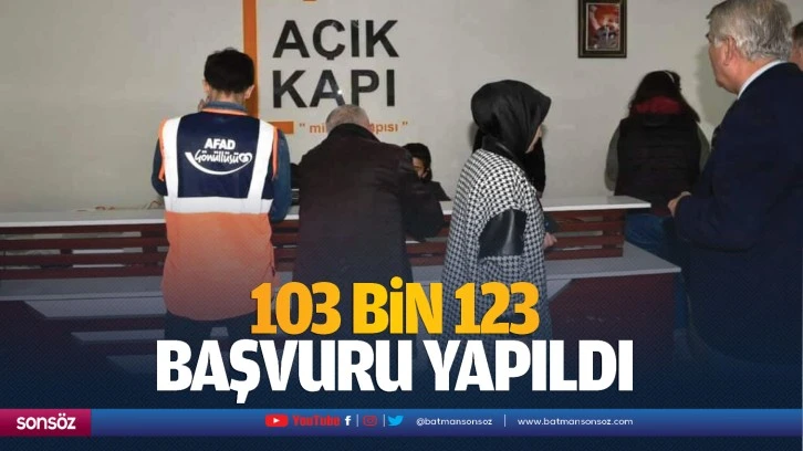 103 bin 123 başvuru yapıldı