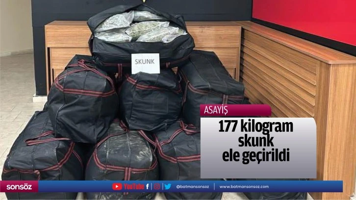 177 kilogram skunk ele geçirildi