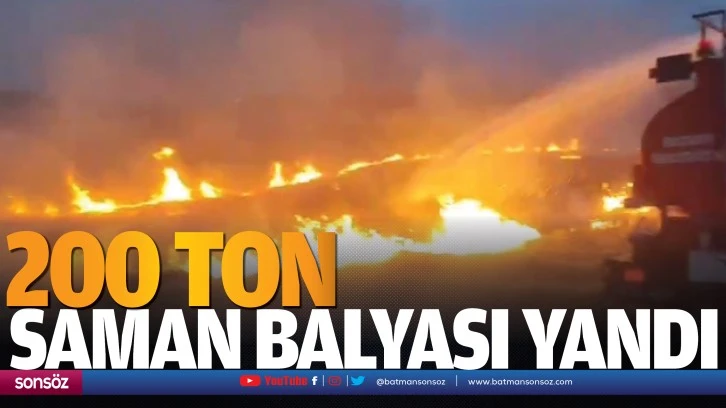 200 ton saman balyası yandı