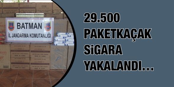 29.500 PAKET KAÇAK SİGARA YAKALANDI…