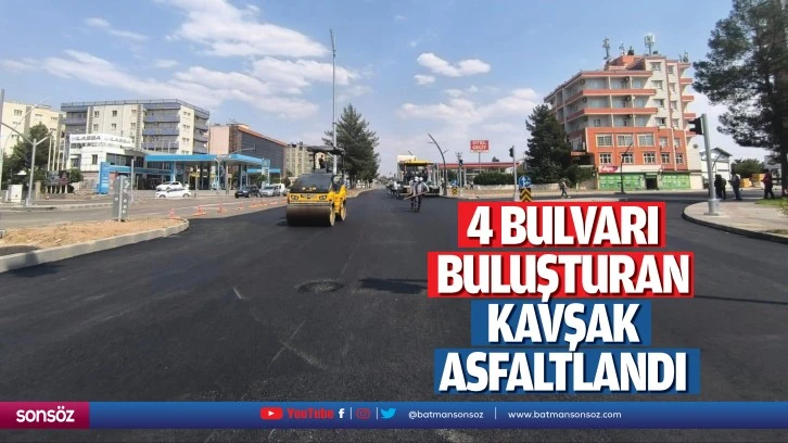 4 bulvarı buluşturan kavşak asfaltlandı