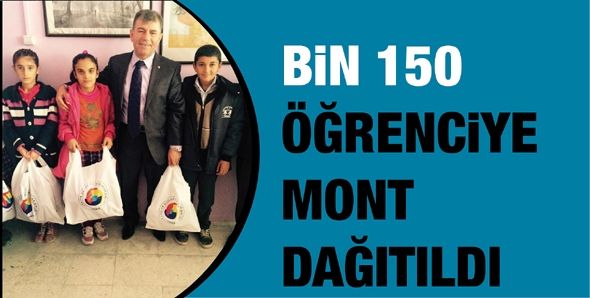 BİN 150 ÖĞRENCİYE MONT DAĞITILDI