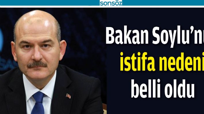 BAKAN SOYLU&#39;NUN İSTİFA NEDENİ BELLİ OLDU