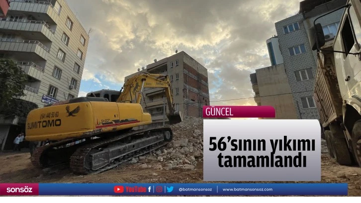 56'sının yıkımı tamamlandı