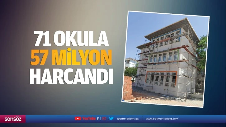 71 okula 57 milyon harcandı