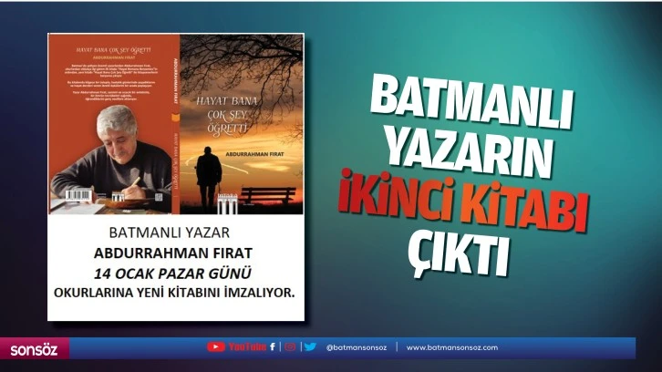 Batmanlı Yazarın ikinci kitabı çıktı