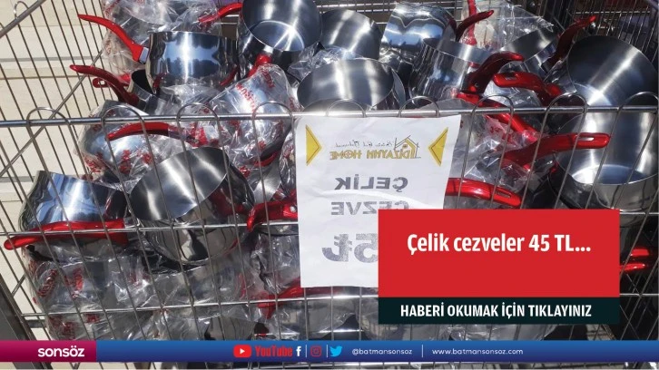 Çelik cezveler 45 TL…