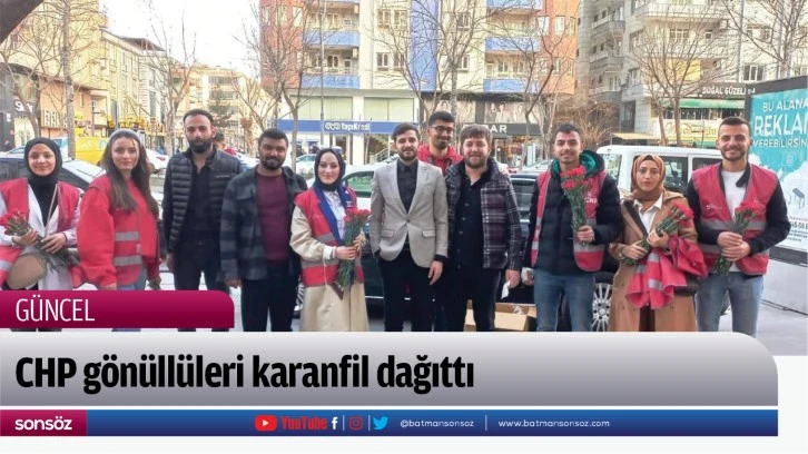 CHP gönüllüleri karanfil dağıttı