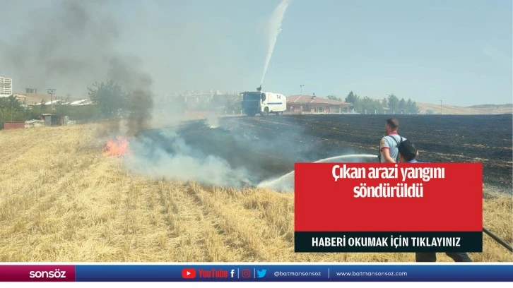 Çıkan arazi yangını söndürüldü