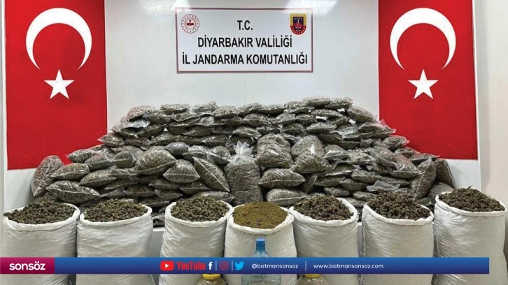 El yapımı patlayıcı ve 204 kilogram esrar yakalandı