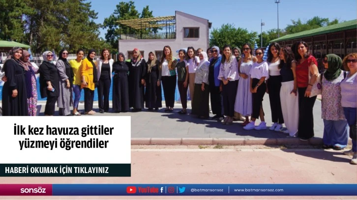 İlk kez havuza gittiler yüzmeyi öğrendiler