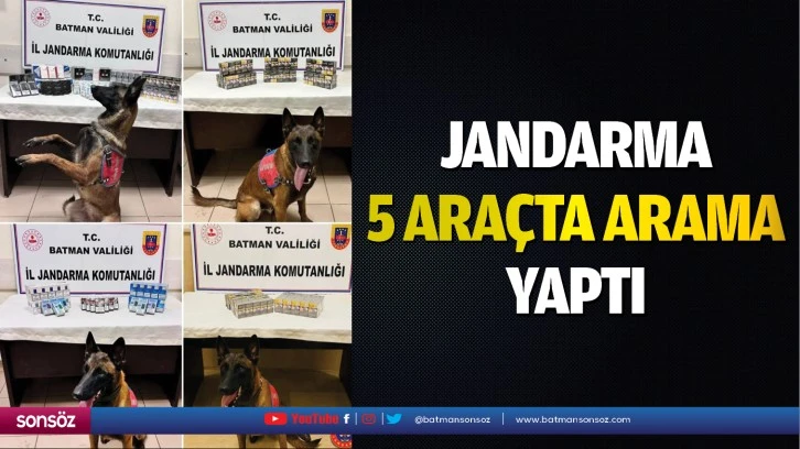 Jandarma 5 araçta arama yaptı