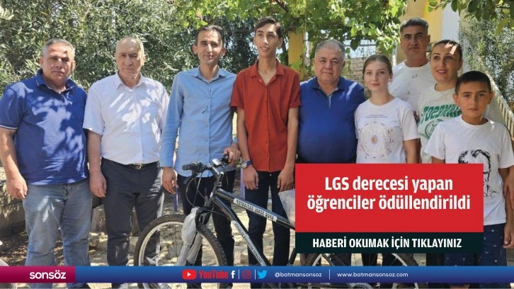 LGS derecesi yapan öğrenciler ödüllendirildi