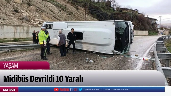 Midibüs Devrildi 10 Yaralı