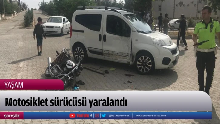 Motosiklet sürücüsü yaralandı