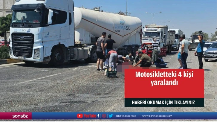 Motosikletteki 4 kişi yaralandı