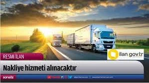 Nakliye hizmeti alınacaktır