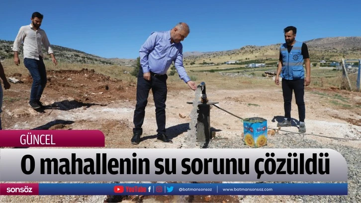 O mahallenin su sorunu çözüldü