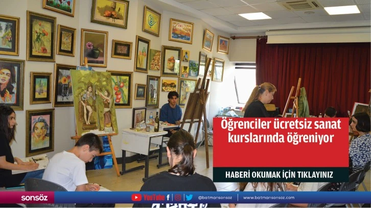 Öğrenciler ücretsiz sanat kurslarında öğreniyor