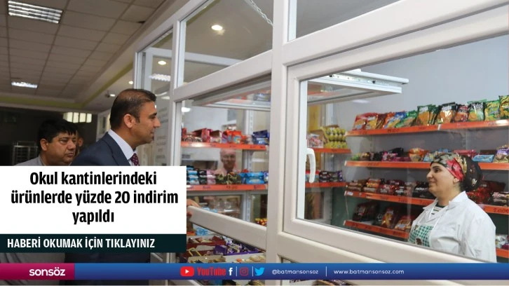 Okul kantinlerindeki ürünlerde yüzde 20 indirim yapıldı