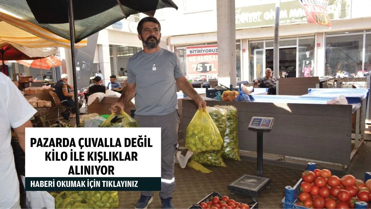 Pazarda çuvalla değil kilo ile kışlıklar alınıyor