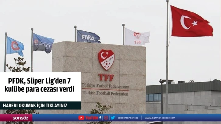 PFDK, Süper Lig'den 7 kulübe para cezası verdi