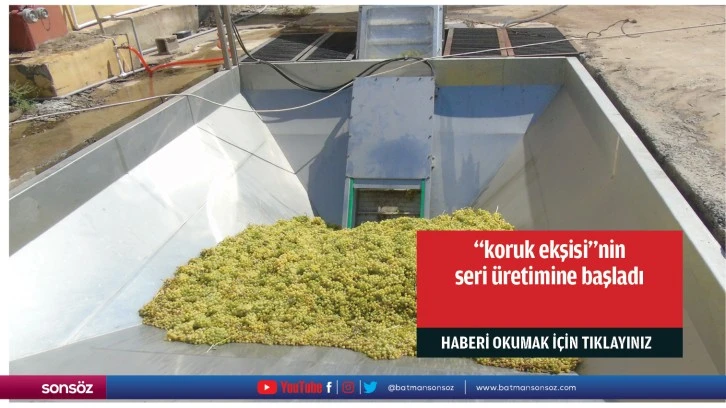 "koruk ekşisi"nin seri üretimine başladı