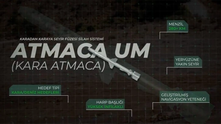 ROKETSAN tarafından geliştirilen Atmaca füzesi başarılı atış testinden geçti