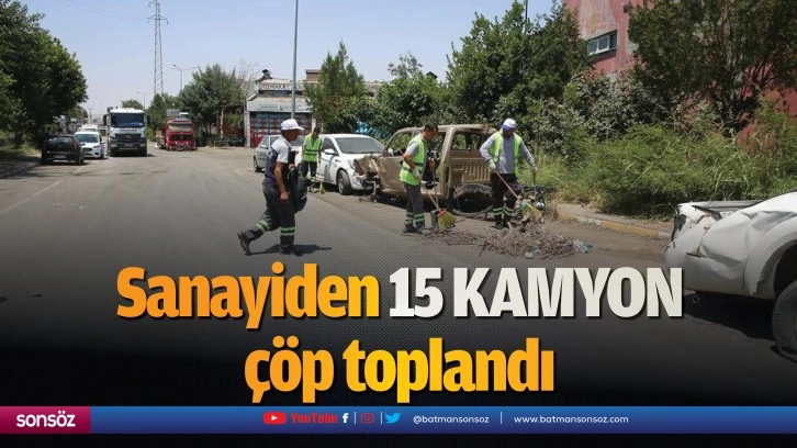 Sanayiden 15 kamyon çöp toplandı