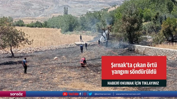 Şırnak'ta çıkan örtü yangını söndürüldü