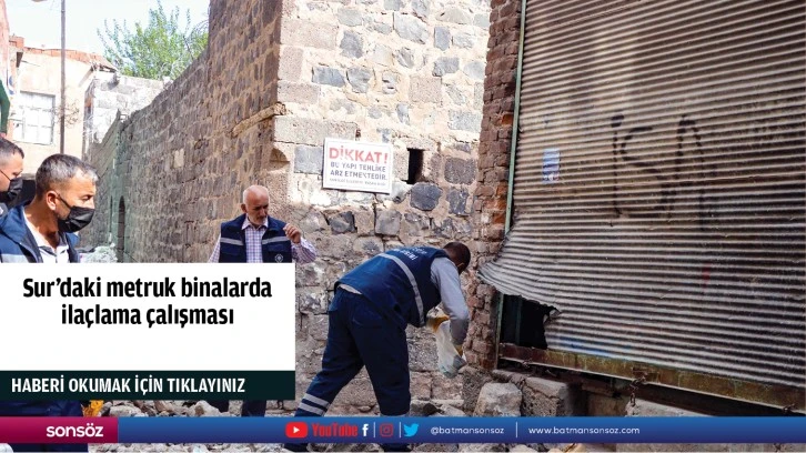 Sur’daki metruk binalarda ilaçlama çalışması