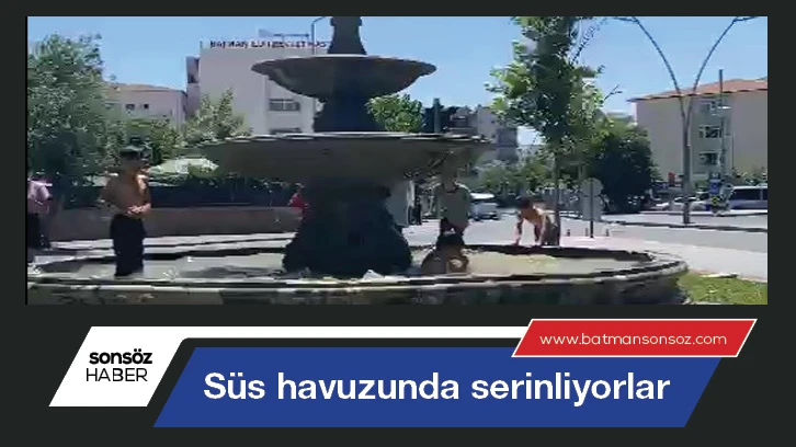 Süs havuzunda serinliyorlar