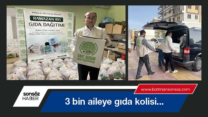 Üç bin aileye gıda kolisi...