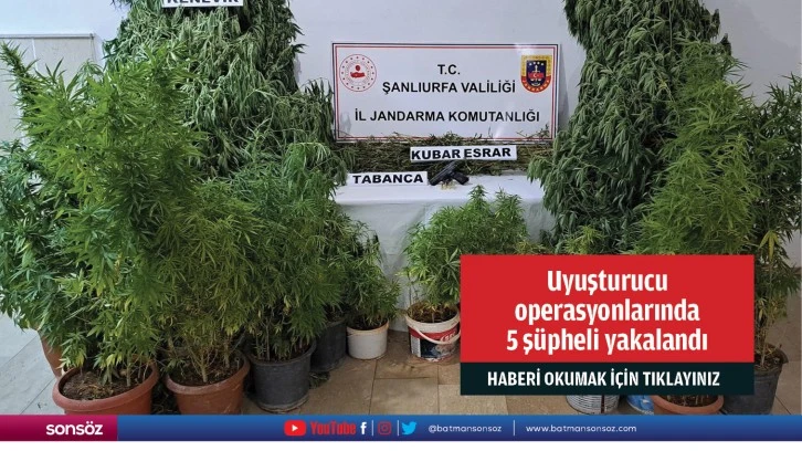 Uyuşturucu  operasyonlarında  5 şüpheli yakalandı