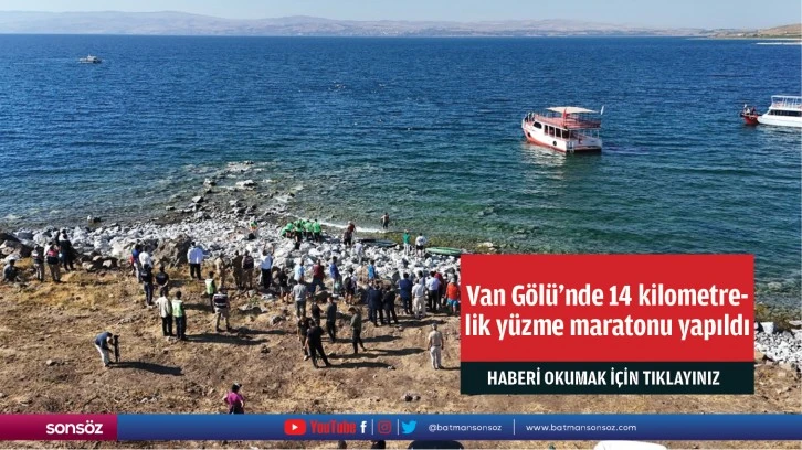 Van Gölü'nde 14 kilometrelik yüzme maratonu yapıldı