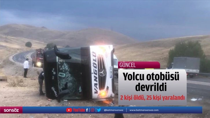 Yolcu otobüsü devrildi! 2 kişi öldü, 25 kişi yaralandı