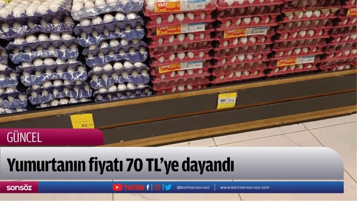 Yumurtanın fiyatı 70 TL’ye dayandı