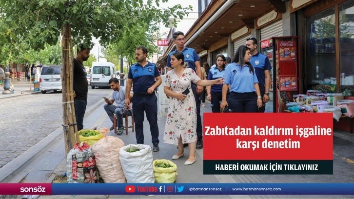 Zabıtadan kaldırım işgaline karşı denetim