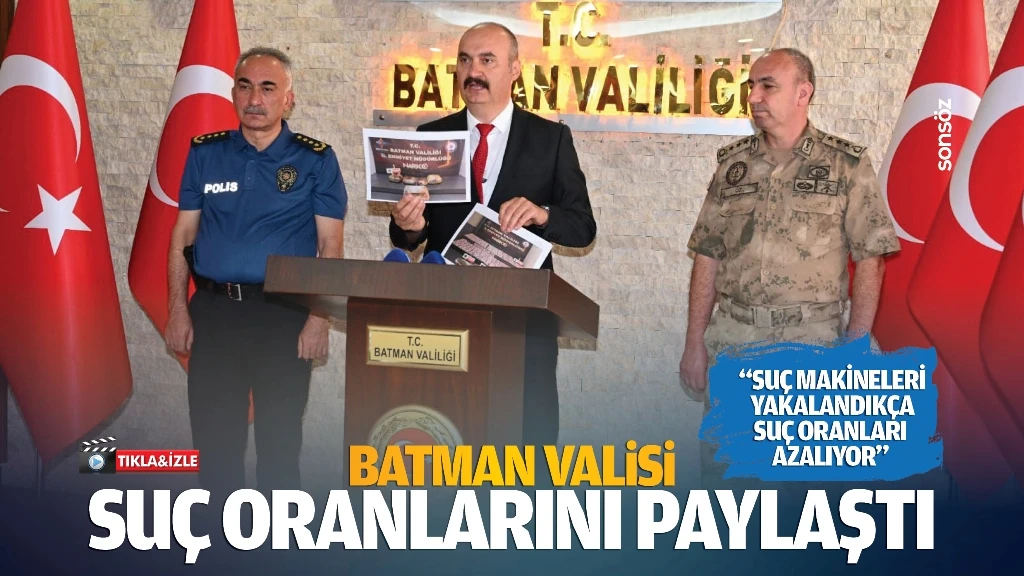 Batman Valisi, suç oranlarını paylaştı