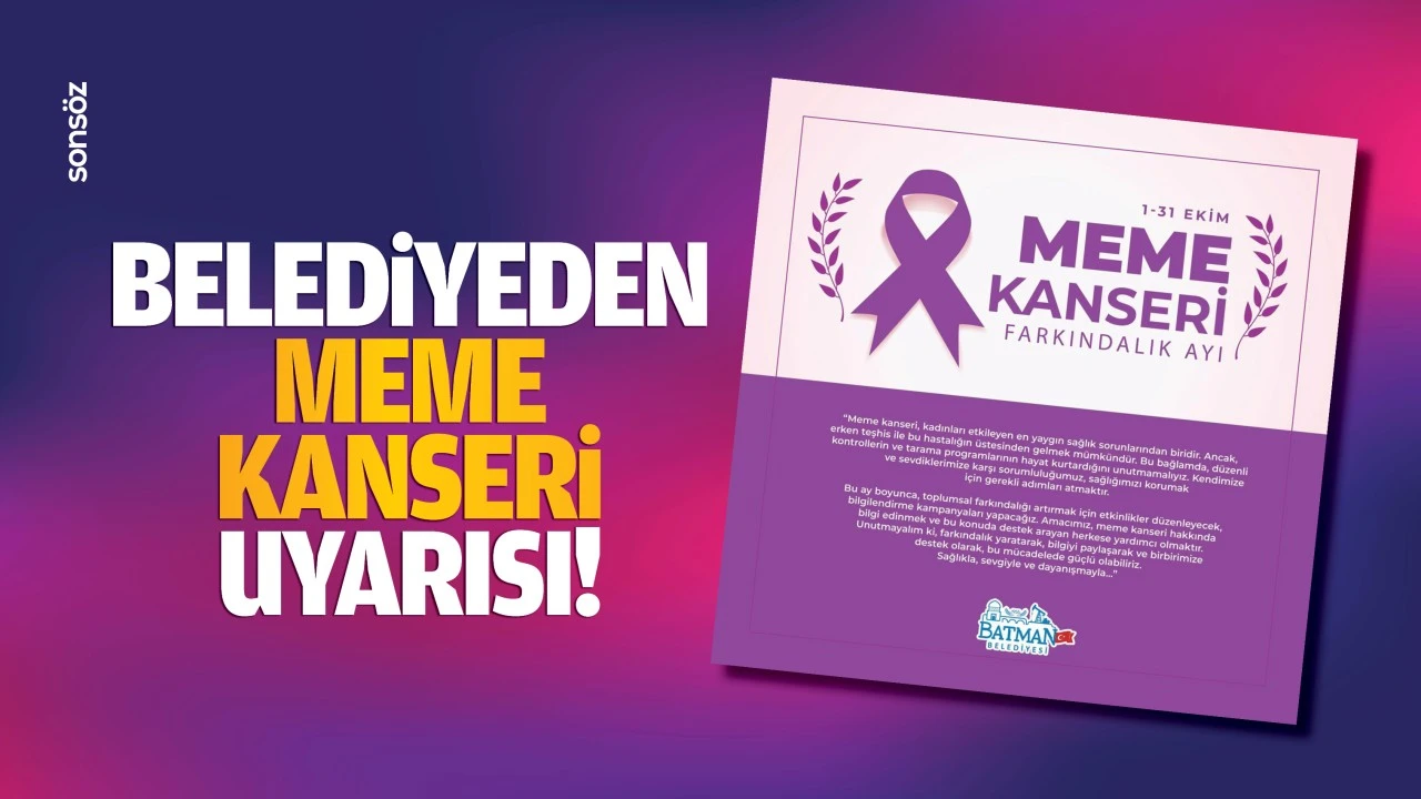 Belediyeden meme kanseri uyarısı!